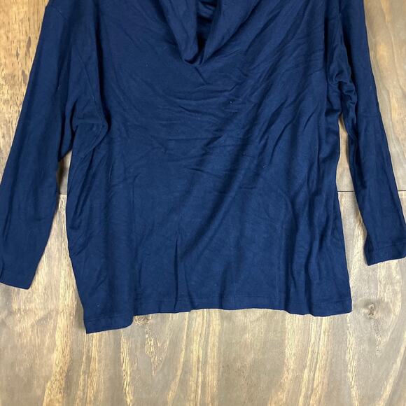 Lou & Grey Womens Sweater Navy Blue Cowl Neck Long Sleeve Soft Stretch XSmall - Picture 3 of 12